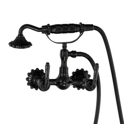 Grifo de bañera Isabella de ducha mural retro S-1183B negro