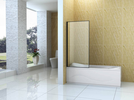 MAMPARA DE BAÑO MADISON DE 1 HOJA 70X140 FIJA NEGRA