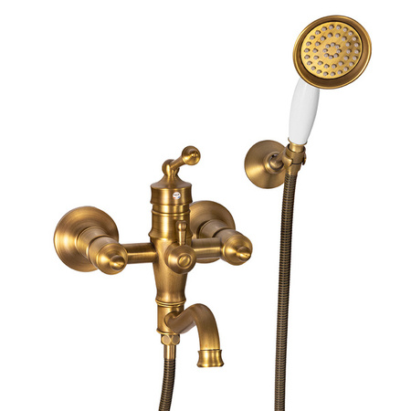 GRIFO DE BAÑERA DE PARED ADELITA RETRO S-1181VG ORO VIEJO