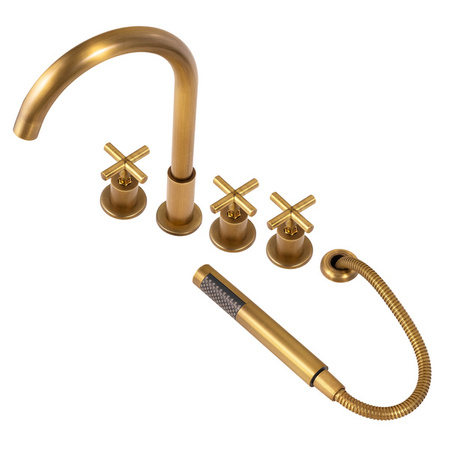 GRIFO DE BAÑERA VERANNI DE 5 AGUJEROS S-1104V ORO ANTIGUO