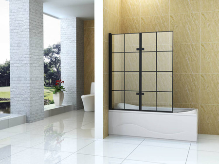 BIOMBO DE BAÑERA HAMILTON DE 2 HOJAS 100X150 FIJO NEGRO