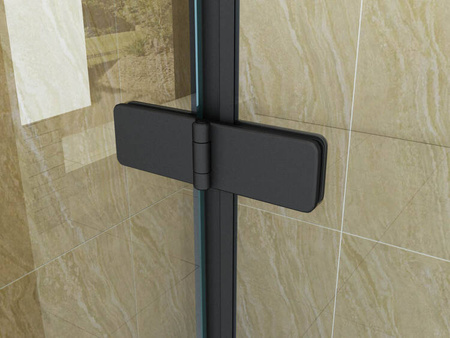 MAMPARA DE BAÑO MARION 3 PANELES 120X140 MOVIBLE NEGRA