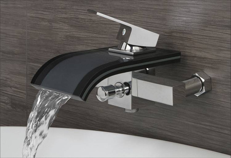 GRIFO DE BAÑERA DE PARED DE VIDRIO LUNA S-1012 CROMO