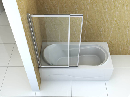 Mampara de bañera SPENCER de 2 hojas 120x150 deslizante cromo
