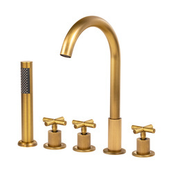 GRIFO DE BAÑERA VERANNI DE 5 AGUJEROS S-1104V ORO ANTIGUO