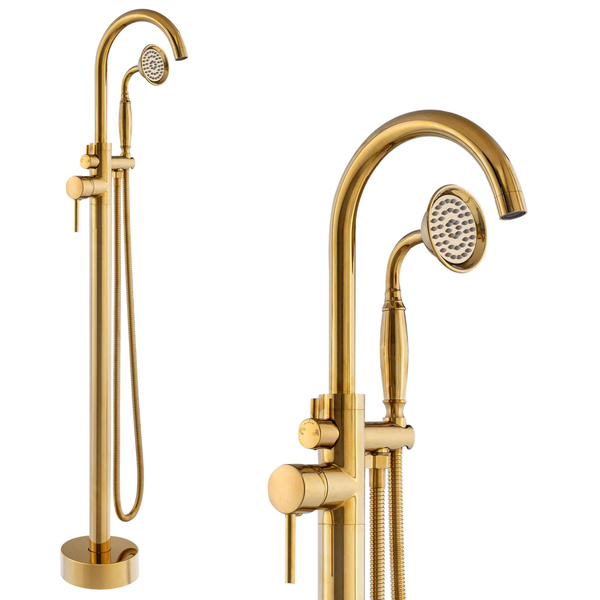 GRIFO DE BAÑERA ROSA RETRO EXENTO S-1221G DORADO