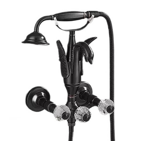 GRIFO DE BAÑERA DE PARED SWENNA RETRO S-1177B NEGRO