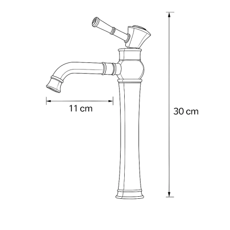 GRIFO DE LAVABO CRYSTAL ALTO RETRO S-1138V ORO VIEJO