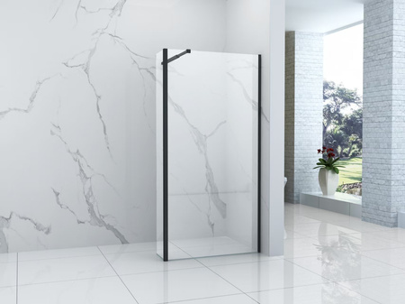 MAMPARA DE DUCHA WALK-IN DE 2 PARTES 90x50x200 TRANSPARENTE NEGRA