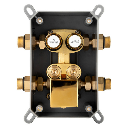 CONJUNTO DE DUCHA CUBO EMPOTRADO S-1171G DORADO