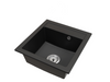 Fregadero Cocina Negro 52x49cm, Fregadero Granito 1 Seno + Sifón