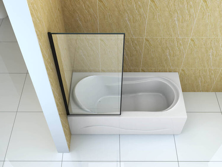 MAMPARA DE BAÑO MADISON DE 1 HOJA 80X140 FIJO NEGRO