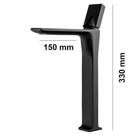 GRIFO DE LAVABO STONE ALTO S-1139B NEGRO