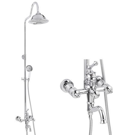 CONJUNTO DE DUCHA EXTERIOR ADELITA RETRO S-1125 CROMO