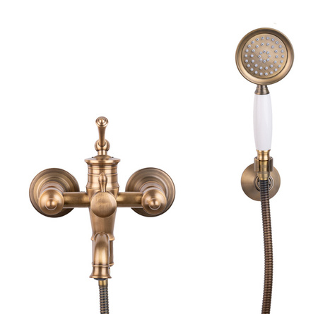 GRIFO DE BAÑERA DE PARED ADELITA RETRO S-1181VG ORO VIEJO