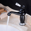 GRIFO DE LAVABO PALOMA DE PIE BAJO RETRO S-1107B NEGRO