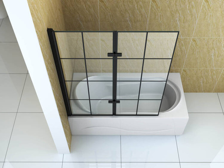 MAMPARA DE BAÑO HAMILTON DE 2 HOJAS 120X150 FIJA NEGRA