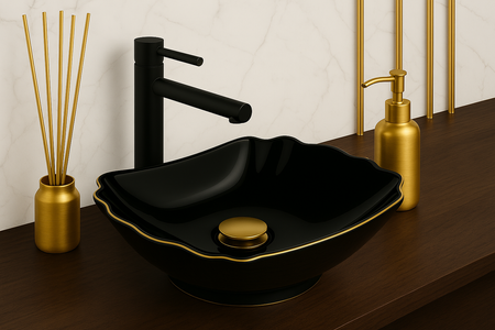 GRIFO DE LAVABO BELLA ALTO S-2002B NEGRO