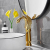 GRIFO DE LAVABO SWENNA ALTO RETRO S-1178G DORADO