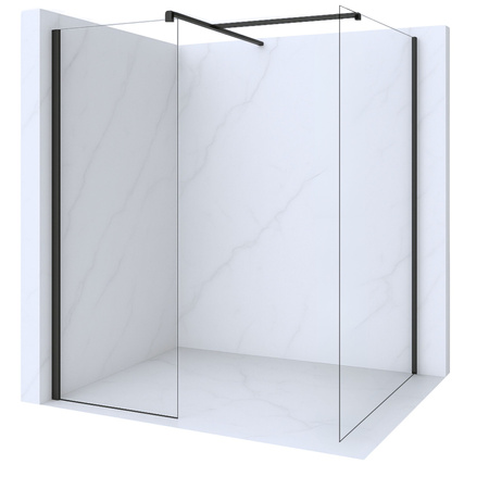 MAMPARA DE DUCHA PALMER WALK-IN DOBLE DE 2 PARTES 90x200 120x200 TRANSPARENTE NEGRA