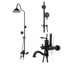 CONJUNTO DE DUCHA EXTERIOR ADELITA RETRO S-1125 ORO VIEJO CONJUNTO