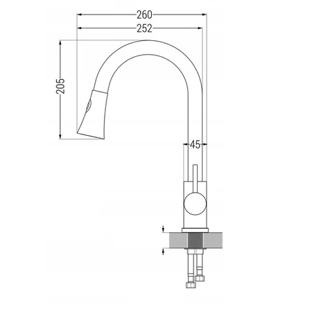 GRIFO DE COCINA PARA FREGADERO SEM-2102 DORADO