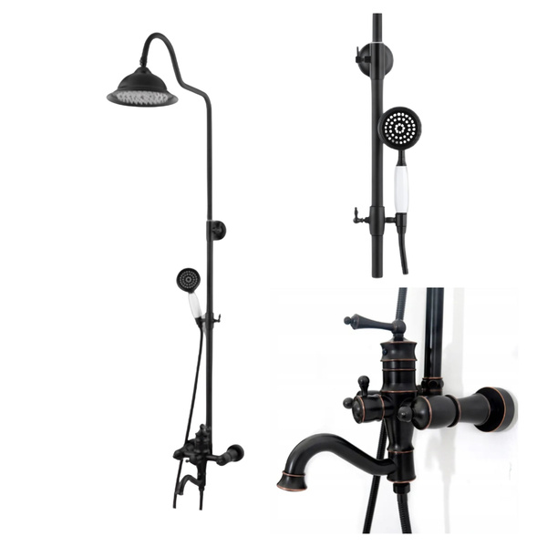 CONJUNTO DE DUCHA EXTERIOR ADELITA RETRO S-1125 ORO VIEJO CONJUNTO