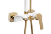 CONJUNTO DE DUCHA GIO EXTERIOR S-1157 BLANCO / DORADO