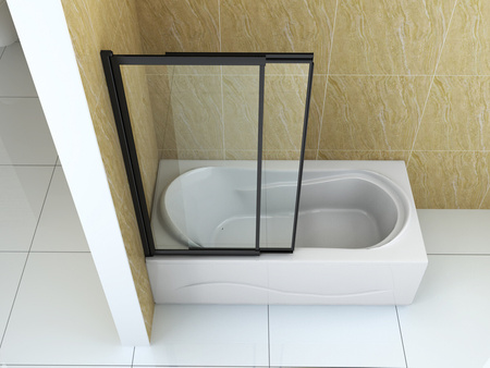 MAMPARA DE BAÑO SPENCER DE 2 HOJAS 120X150 DESLIZANTE NEGRA