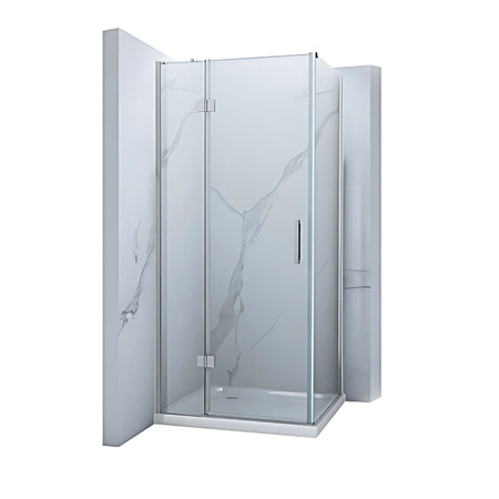 CABINA DE DUCHA WILSON NEGRA CON PLATO DE DUCHA SLIM CUADRADA TRANSPARENTE - 80X80X190