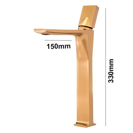 GRIFO DE LAVABO STONE ALTO DORADO SEM-1139G