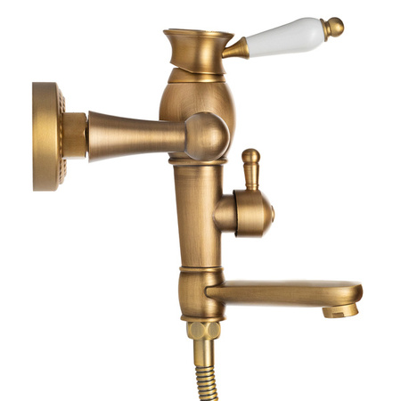 GRIFO DE BAÑERA VERONA DE PARED RETRO S-1185V ORO VIEJO