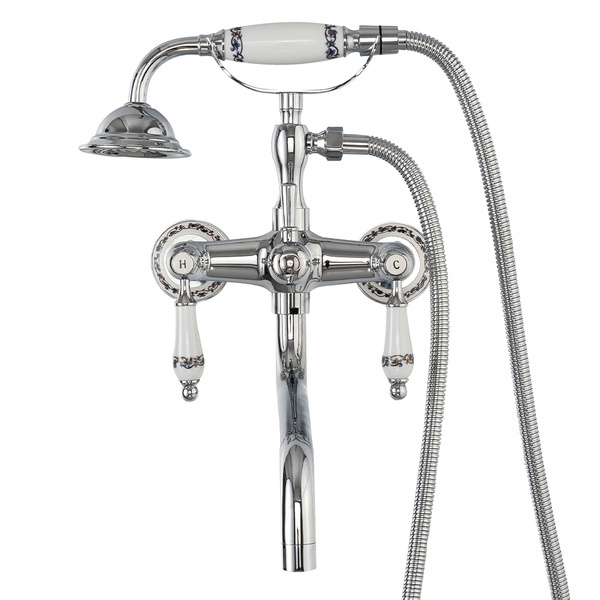 GRIFO DE BAÑERA DE PARED PALOMA RETRO S-1184 CROMO