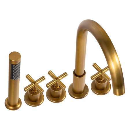 GRIFO DE BAÑERA VERANNI DE 5 AGUJEROS S-1104V ORO ANTIGUO