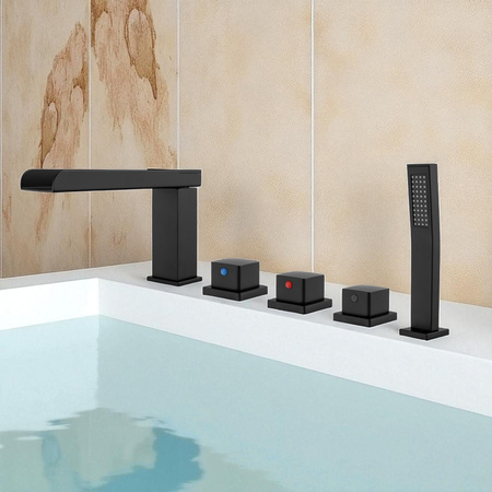 GRIFO DE BAÑERA DE 5 AGUJEROS S-1213B NEGRO