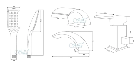 GRIFO DE BAÑERA DE 3 AGUJEROS CASCADE PARA BORDE DE BAÑERA S-1169 CROMO