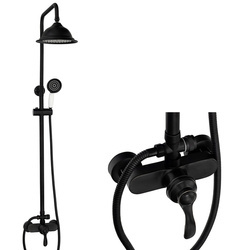 CONJUNTO DE DUCHA RETRO LORENZA EXTERIOR S-1189B NEGRO