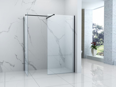 MAMPARA DE DUCHA PALMER WALK-IN DOUBLE DE 2 PARTES 90x200 90x200 TRANSPARENTE NEGRA