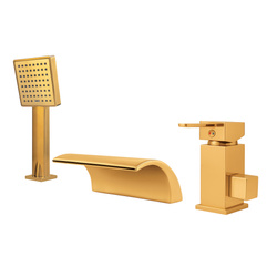 GRIFO DE BAÑERA CASCADE DE 3 AGUJEROS S-1006G V2 DORADO