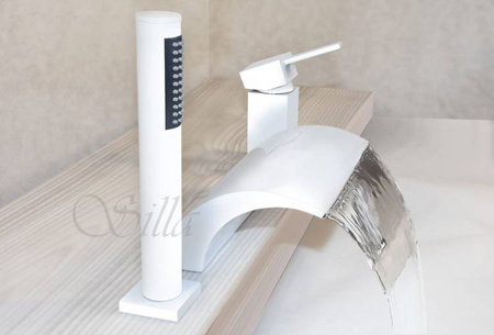 GRIFO DE BAÑERA CASCADE DE 3 AGUJEROS S-1006W BLANCO