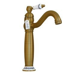 GRIFO DE LAVABO PALOMA ALTO RETRO S-1110V ORO VIEJO