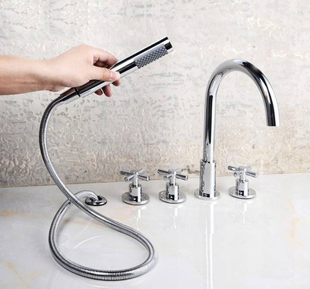 GRIFO DE BAÑERA DE 5 AGUJEROS VERANNI S-1104 CROMO