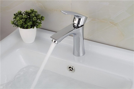 GRIFO DE LAVABO EXODO DE PIE BAJO S-1075 CROMADO