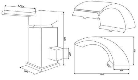 GRIFO DE BAÑERA CASCADE DE 3 AGUJEROS S-1006RG ORO ROSA