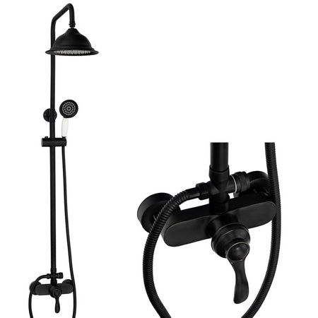 CONJUNTO DE DUCHA RETRO LORENZA EXTERIOR S-1189B NEGRO