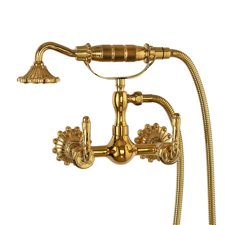 GRIFO DE BAÑERA ISABELLA DE DUCHA MURAL RETRO S-1183G DORADO