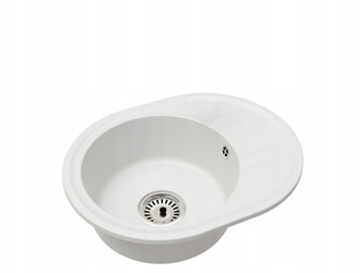 Fregadero Cocina Blanco 37,5x37,5cm, Fregadero Granito 1 Seno + Sifón