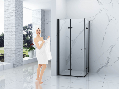 CABINA DE DUCHA BAXLER CUADRADA TRANSPARENTE - 80X80X190 NEGRA