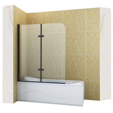 BIOMBO DE BAÑO MARION DE 2 HOJAS 120X140 MÓVIL NEGRO