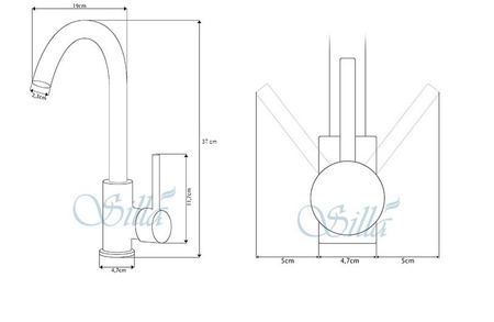 GRIFO DE COCINA ROSA PARA FREGADERO S-1003B NEGRO